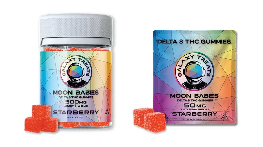 Galaxy Treats Moon Babies Review: D8 Gummies 20 count and 2-pack