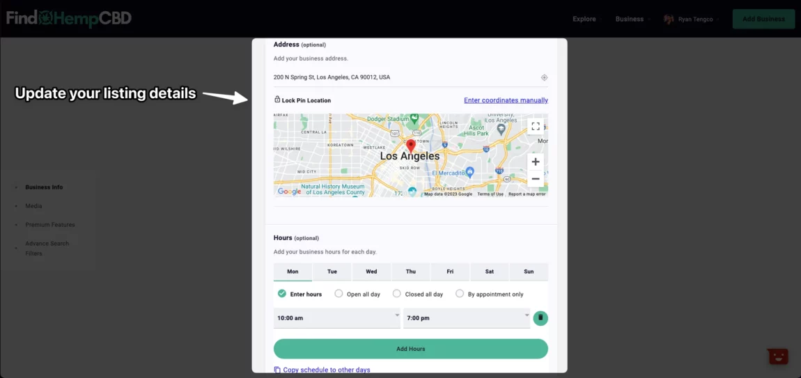 Update your listing details